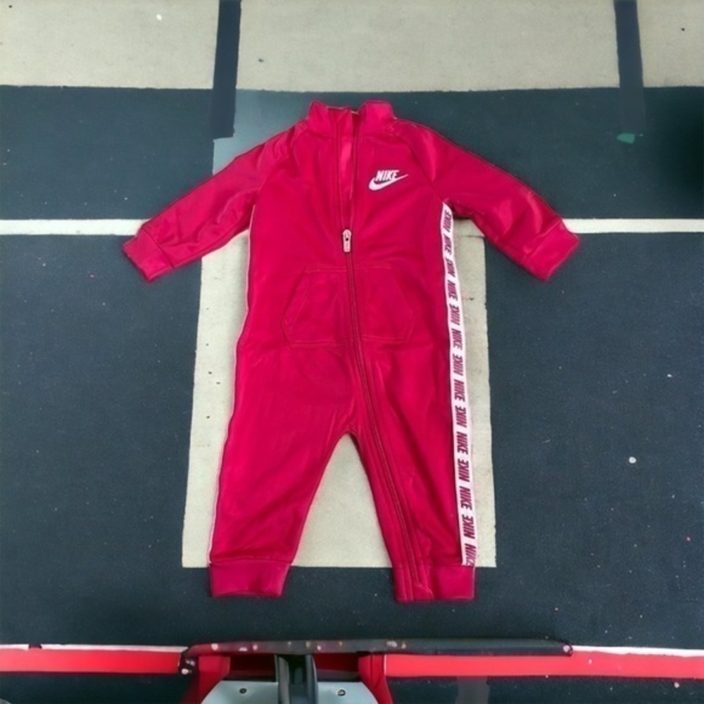 NIKE Baby`s Tricot Taping Long Sleeve Coverall RushPink